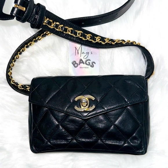Chanel: CC Chain Belt Fanny Pack Bum Bag (Black) - Picture 2 of 16